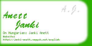 anett janki business card